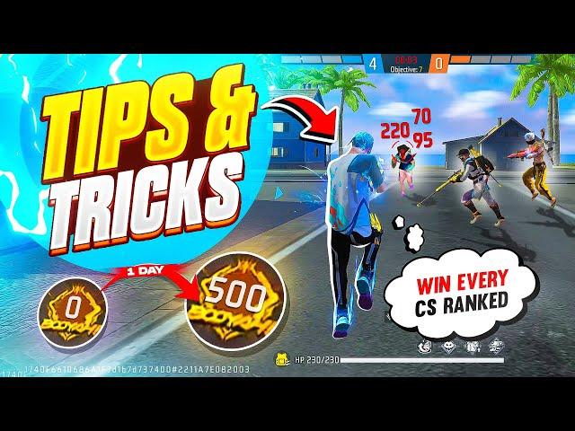 How To Win Every CS Rank with Random Players || 3 Pro Tips And Tricks Free Fire || FireEyes Gaming