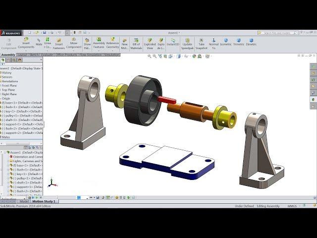 SolidWorks tutorial | Design and Assembly of Pulley in SolidWorks