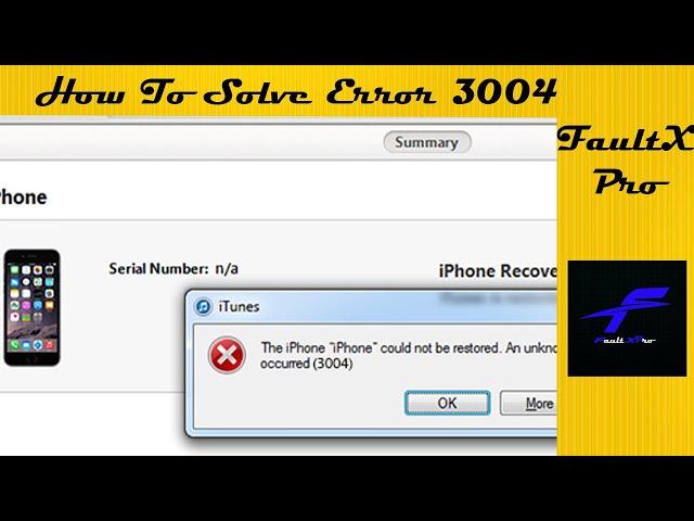 How to Fix ITunes Error 3004(2020)