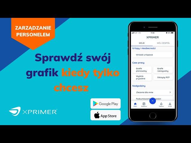 Weryfikacja grafiku pracy w aplikacji mobilnej XPRIMER - sprawdź grafik pracy kiedy tylko chcesz!