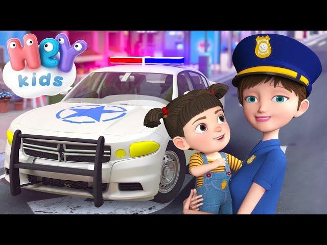 La patrulla de policía  Coche de policía para niños  Canciones Infantiles - HeyKids