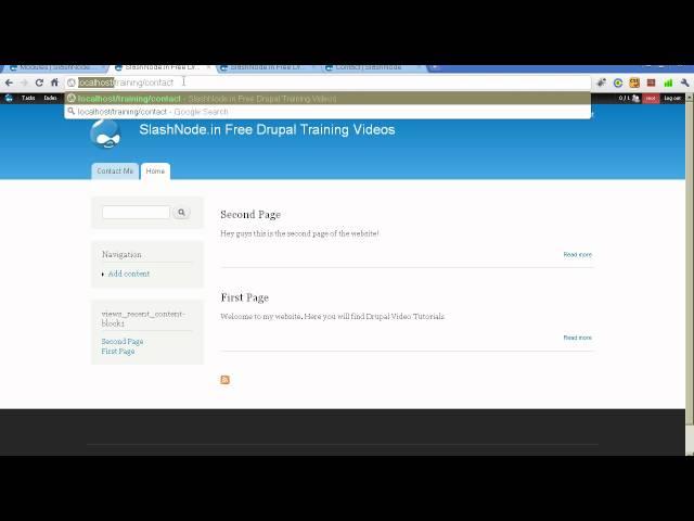 Contact Form - Drupal video tutorial from SlashNode.in