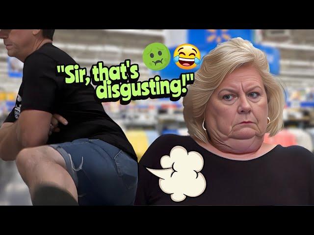 THE POOTER - "That's F****** Disgusting!" - Farting at Walmart Prank