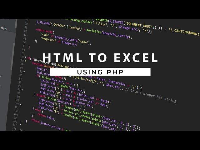 Export Data from Database to Excel using PHP