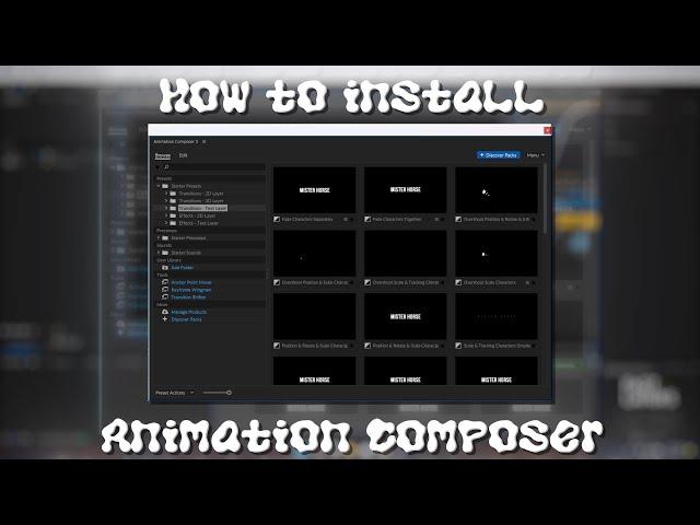 How To Install Animation Composer On After Effects