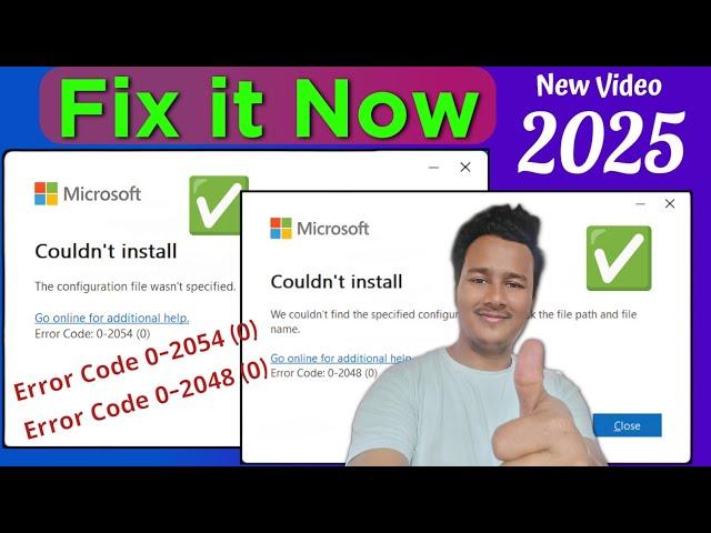 Fix MS Office Couldn't Install Error Code: 0-2048 (0) & Error Code: 0-2054 (0)    Step-by-Step Guide