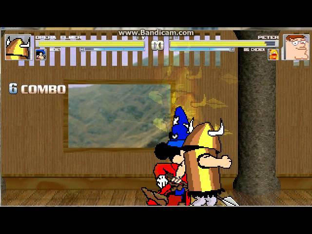 TMS Mugen Battle #15 - Opera Elmer and Sorcerer Mickey vs Peter and Chicken