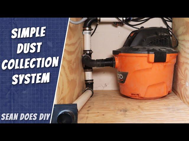 Easy Shop Vac Dust Collection System for a small garage workshop.