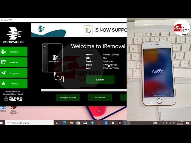 iRemoval Pro iOS 15, With signal,iRa1n, iCloud, iphone lock to owner, iCloud  iOS 15 With Sim work