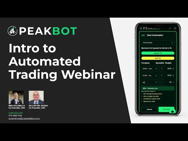 PeakBot's "Intro to Automated Trading" Webinar