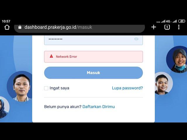 Network Error | ini Cara Masuk Prakerja