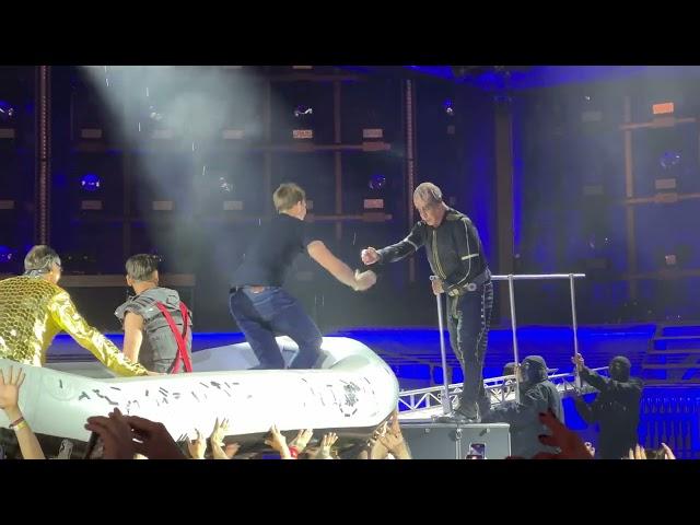 Fan jumps on boat on Rammstein concert in Munich