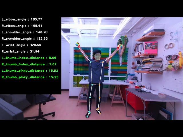 MediaPipe Holistic - Angle and Distance Position Point