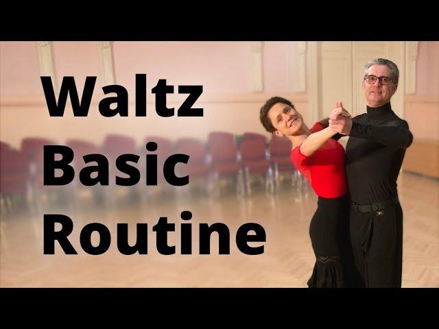 Waltz Basic Routine with Foot Positions, Footwork, Directions and Amounts of Turn