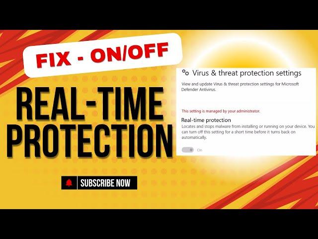 How To Fix Can Not Turn Off or Disable Real time Protection on Windows Defender Win 10