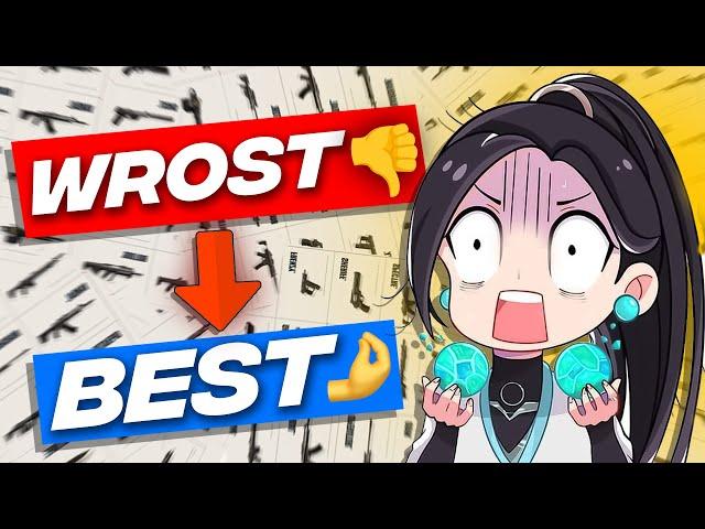 (hindi) Best to Worst: Comprehensive Valorant Gun Rankings for valorant!