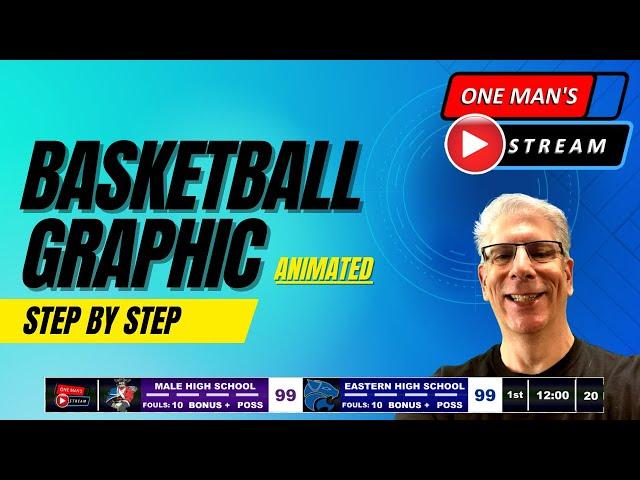 Animated Basketball Scoreboard Graphic | One Man's Stream Episode 58  |  vMix and vMix UTC Tutorial