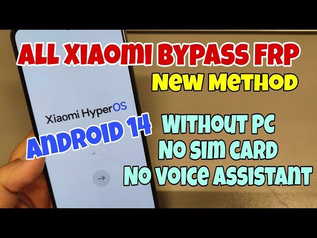 BOOM! New Method! All Xiaomi HyperOs Remove Google Account, Bypass FRP, Without PC.