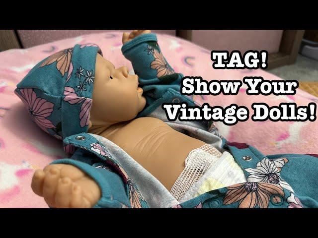 TAG! Show Your Vintage Dolls! First Changing For Jesmar 1980s realistic baby doll! Plus Name Reveal