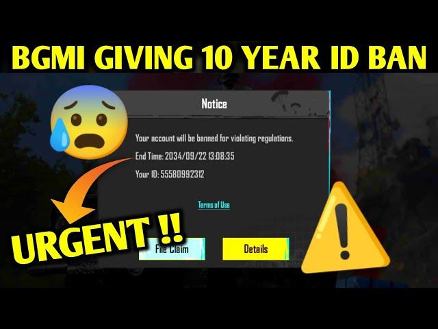 URGENT WARNING | BGMI GIVING 10 YEARS ID BAN | DON'T DO THIS MISTAKE