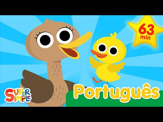 Cinco patinhos + e mais | Canções Infantis e Rimas de Berçário | Super Simple Português