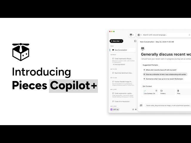 Introducing Pieces Copilot+ | Leveraging the World's First "Live Context" Windows for LLMs