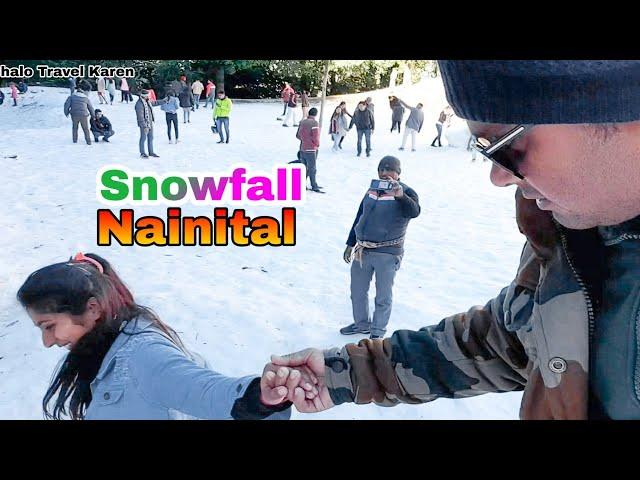 First Snowfall Nainital in Year 2020 #Snowfalllive #Nainitals #औली in Nainital by chalo travel Karen