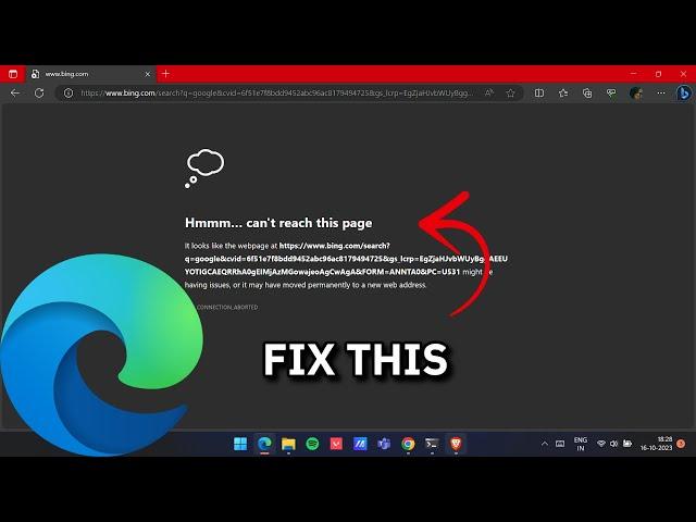 How To Fix 'Hmmm… Can't Reach This Page' on Microsoft Edge Browser (2024)