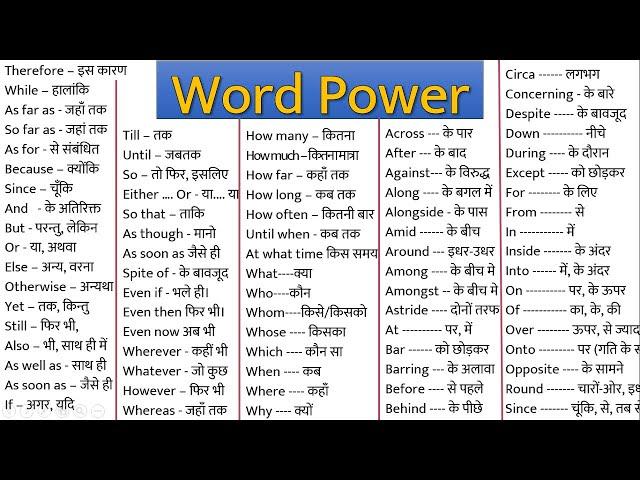 Word Power Vocabulary list | English Vocabulary made easy | Daily use English Words for Beginners