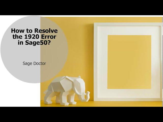 How to Resolve Error 1920 in Sage 50? #sage #sage50tutorials #sage50beginner #sage50canada