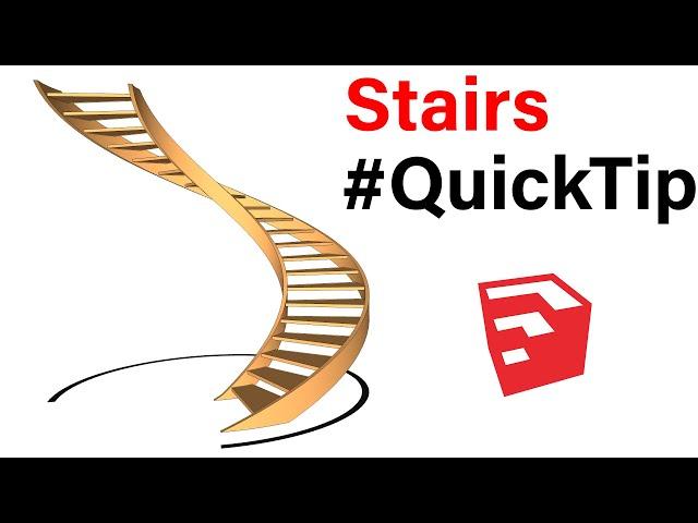 Quick Tip For Curved Stairs - SketchUp - TutorialsUp