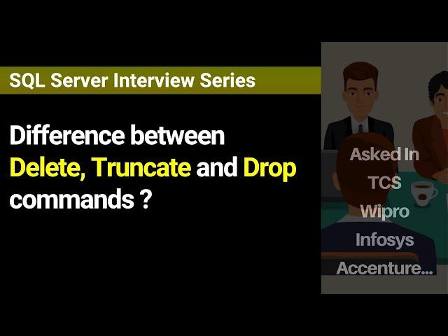 What is the difference between Delete, Truncate and Drop commands?