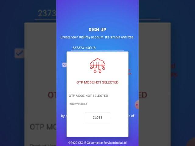 Digipay new version 6.0 || error otp mode not Selected 2021 #shorts