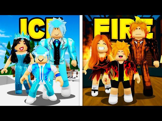 ICE FAMILY vs FIRE FAMILY in Roblox BROOKHAVEN RP!!