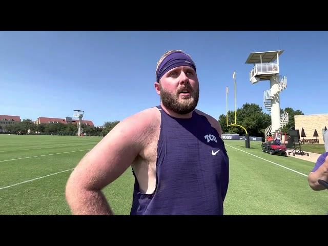 TCU OL Alan Ali talks first fall practice