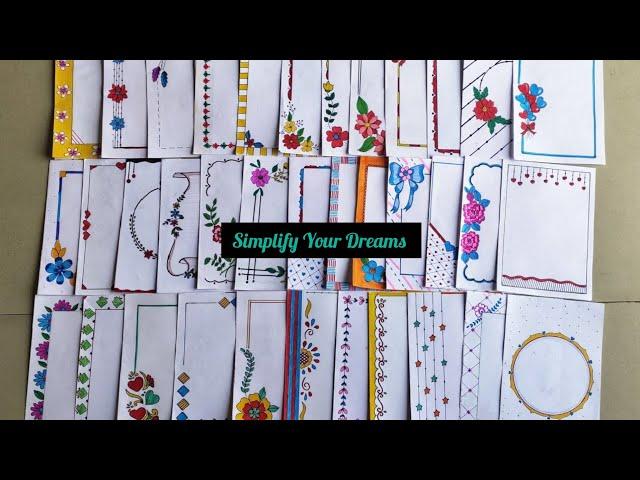 Project Assignment Note Book Decoration ideas | 50 border designs for project | 100 Border designs