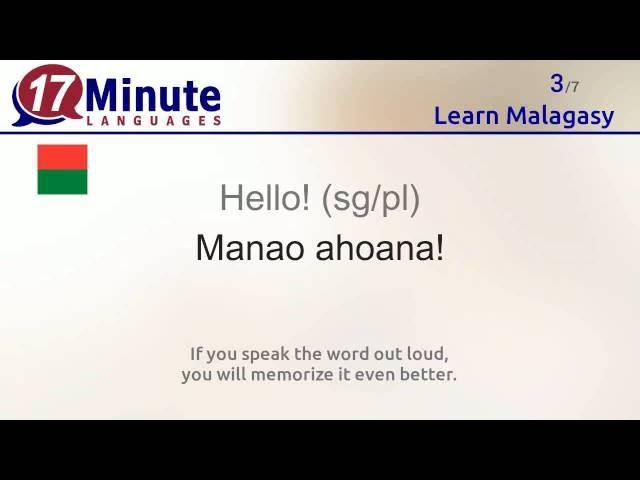 Learn Malagasy (free language course video)