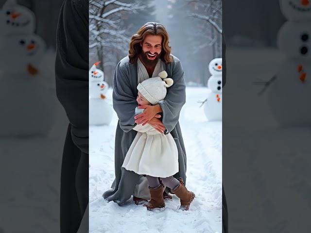 Jesus and the Little Girl's Winter Serenade: A Snowy Fairytale of Love and Joy #jesus #amen