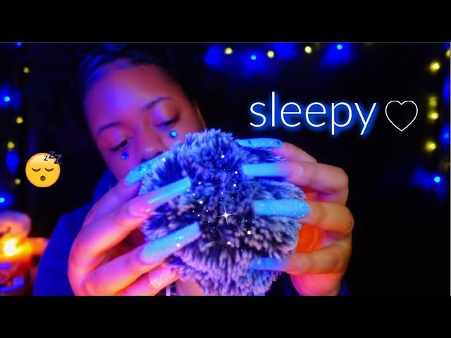 ASMR sleepy mic scratching + sleepy trigger words & whispers  (close ear-to-ear attention )