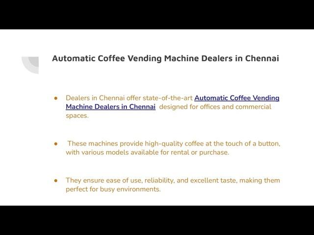 Teacoffee vending machines