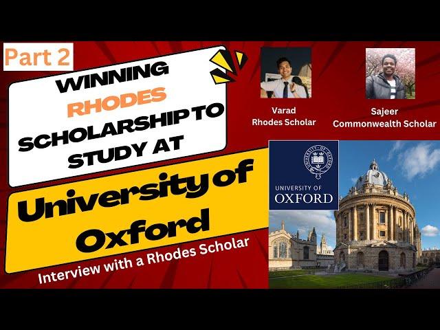 Part 2 | How to win Rhodes Scholarship: University of Oxford | Interview with Varad | AIIMS Delhi |