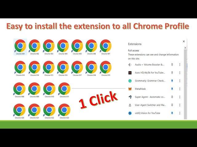 How to install extensions in all Chrome profile with one click | YouTube Watch Time