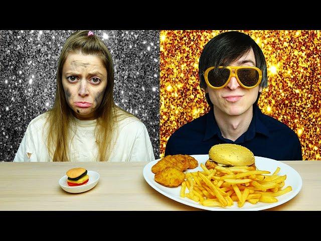 RICH vs POOR FOOD CHALLENGE ท้าคนจน VS รวยอาหารถูก VS แพง Mukbang MUKACHU