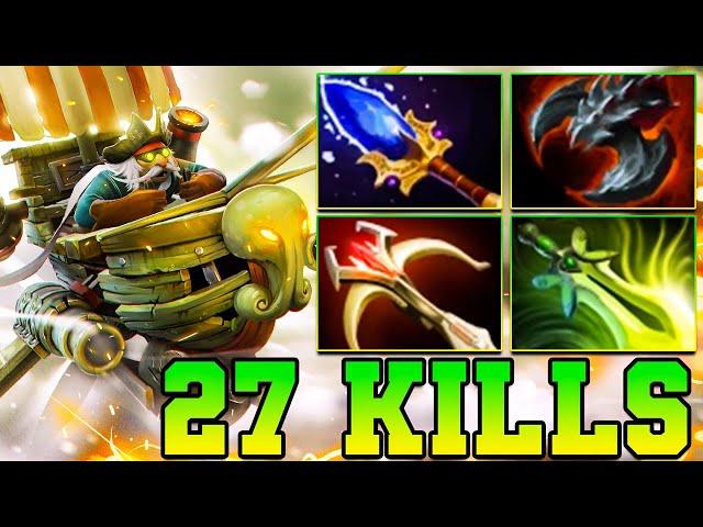 27 Kills + 2x Ultra Kills Gyrocopter Dota 2 Safelane Carry Build Guide Pro Gameplay Build 7.37