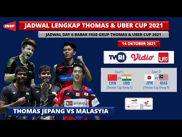 Jadwal Thomas Dan Uber Cup 2021 Day6: Jepang vs Malaysia | Badminton Thomas & Uber Cup 2020