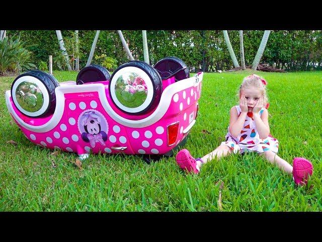 Nastya pretend play and buys used toy cars