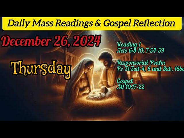 Today's Catholic Mass Readings & Gospel Reflection - Thursday,Dec26, 2024#masstoday #crhistmas