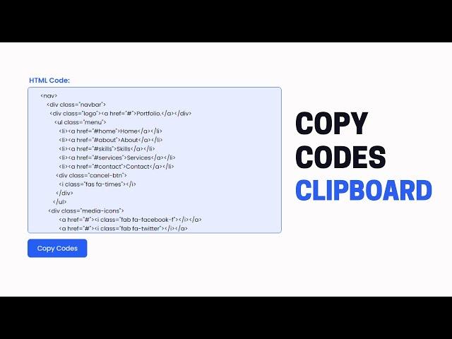 How To Copy Text To Clipboard using HTML CSS and JavaScript