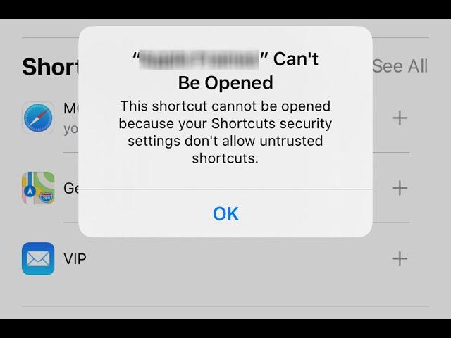 Enable Allow Untrusted Shortcuts On iOS 14