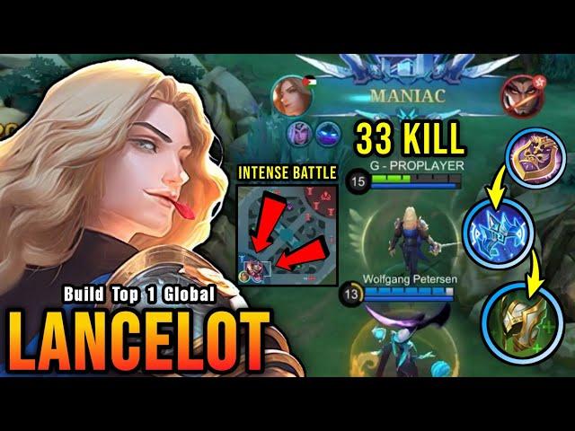 Lancelot 33 Kills!! Super Intense Battle!! - Build Top 1 Global Lancelot ~ MLBB